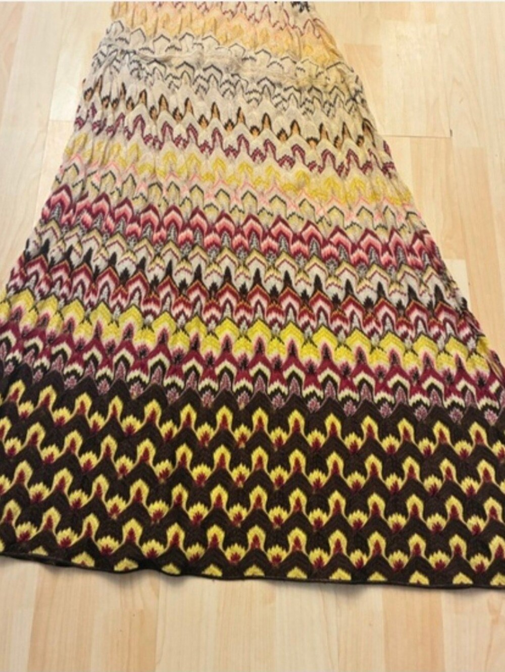 Missoni Italy Metallic Chevron Drop Waist Midi Dress - Picture 3 of 13